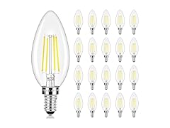 Brightever LED Candelabra Bulbs 40W Equiv, E12, 20PK