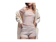 Forever 21  (XS) Cable Knit Mid-Rise Oyster Shorts