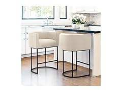 LUE BONA 27" H Counter Height Bar Stools Set of 2, Modern Ba (Open Box)