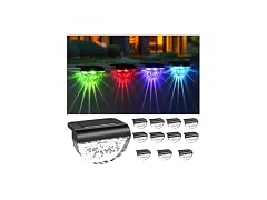 Melunar 12 Pack Solar Deck Lights RGB