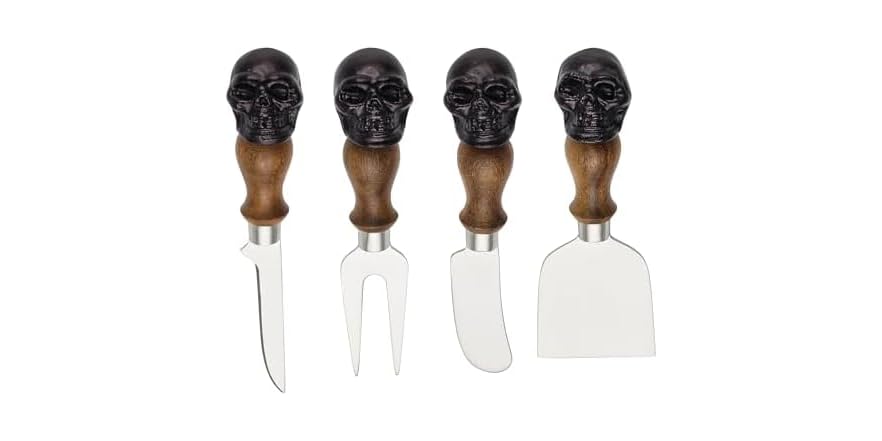 Halloween Skull Cheese Knife Set, 4-Piece