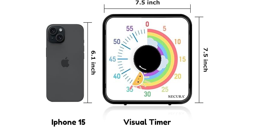 Secura 60-Minute Visual Timer, 7.5 Inch
