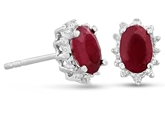 1ct Ruby & Diamond Earrings