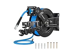 Relhost Retractable Air Hose Reel, 50 ft x 3/8 in Hybrid Air (Open Box)