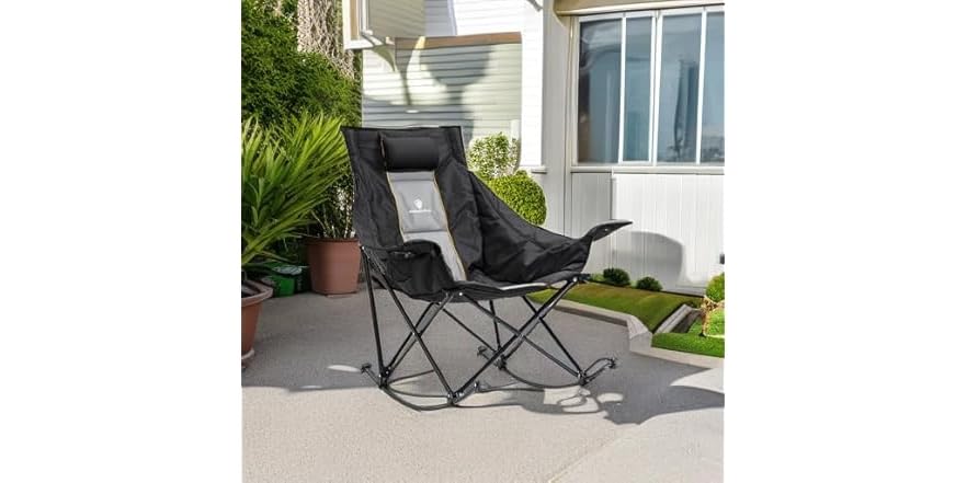 Dowinx Oversized Rocking Camping Chair - 300lb Capacity
