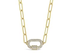 Sterling CZ Carabiner Linked Necklace
