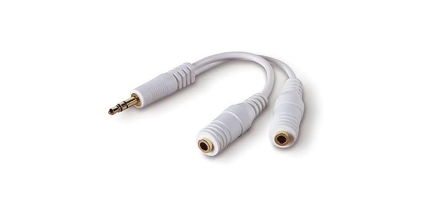 Belkin AUX Audio Cable Splitter, 3.5mm, White