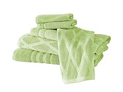 6 Pc Diamond Jacquard 100% Cotton Towel Set