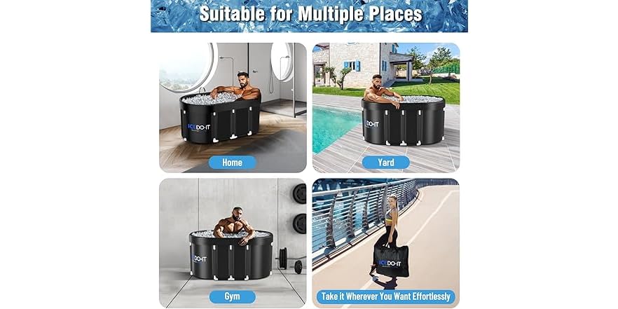 Goplus XL 129 Gal Oval Ice Bath Tub For Athletes, Inflatable Cold Plunge Tub W Multiple Layered Lid Pump