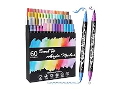 60 Colors Dual Tip Acrylic Paint Markers