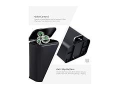 Takywep 5L Rectangular Stainless Steel Trash Can