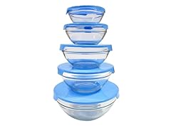 Beautyko Milex 5 Piece Glassware Bowls Set, Blue