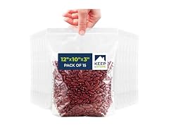 Gusseted Reclosable Bags with Bottom Gusset, Pack of 15 