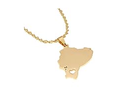 Ecuador Map Pendant Necklace