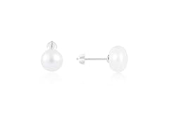 Generic Silver Pearl Stud Earrings 11mm