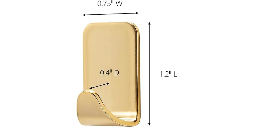 Command Metallic Hooks, Brass, 16 Count