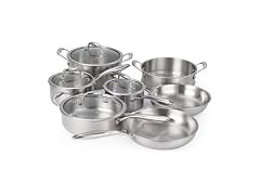 11 Piece 3-Ply Stainless Steel Pots and Pans Set