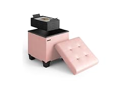 Storage Ottoman Cube Bin 15in Pink