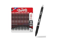 Sharpie S-Gel Gel Pens, Black Barrel, Medium Point 12Ct