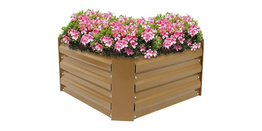 Sunnydaze 24" Brown Steel Raised Garden Bed