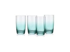 Darbie Angell Good Day Set of 4 Highball Tall Glasses Teal