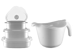 Batter Bowl, Lid & 6-Piece Set White