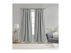 Room Darkening Dual Header Curtain Panel 52 x 108 in Silver
