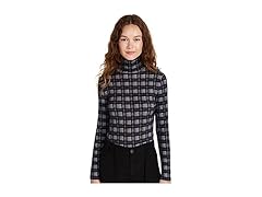 Vince Womens (M) Plaid Printed LS Turtleneck Coastal