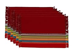 Caliente Stripe Placemat W/Fringe ST/6