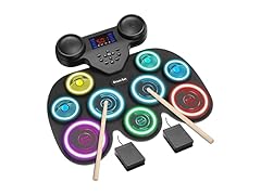 YUOIOYU Electric Drum Set with LED Lights