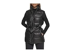 Levi's Womens (L) Vegan Leather Puffer Vest Black