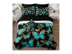 Chumerry Black and Gold Butterfly Comforter