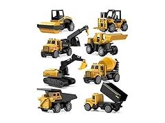 Geyiie 8 Pack Construction Truck Toys