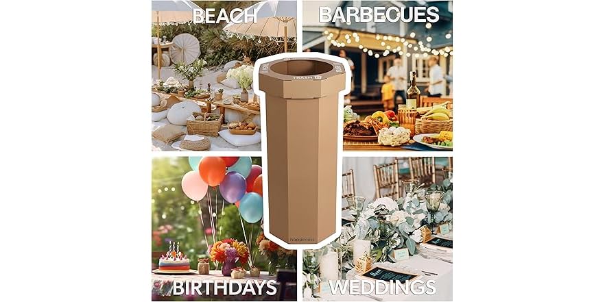 Custom Event Garbage Can Fleur 25-Gallon Traditional Classic Disposable Corrugated Cardboard ...