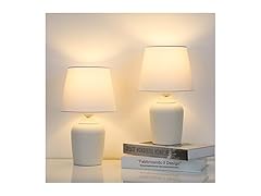 Sucolite Small Table Lamps Set of 2 White