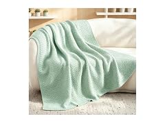 Whale Flotilla Sage Green Knit Blanket