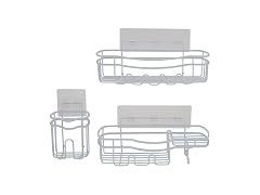 Bath Bliss Ultimate 3 Piece Adhesive Shower Caddy Set