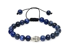 Sodalite Gemstone Beaded Buddha Bracelet