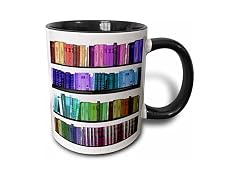 3dRose Colorful bookshelf books Mug