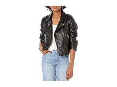 The Drop Heather Faux Leather Jacket
