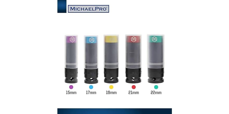 MichaelPro 3-teilige Radmuttern-Stecknüsse (17, 19, 21 Mm) – Dünnwandig, Beschädigungsfrei & Schlagfest | Mit Aufbewahrungskoffer