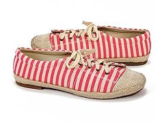 Muk Luks Paige Canvas Shoes, Pink Stripe
