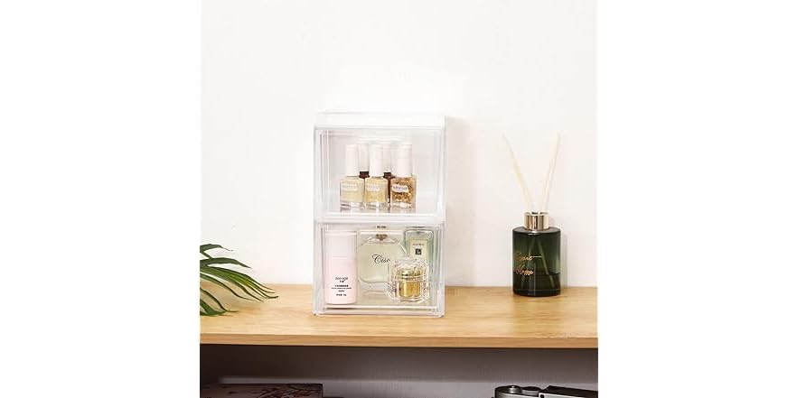 2 Pack Stackable Makeup Organizer Storage