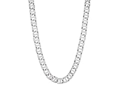 Blackjack Jewelry Stainless Steel CZ 24" Mariner Link Chain