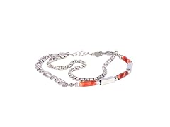Mens Curb Chain & Bead Bracelet