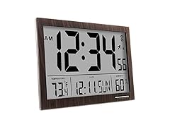Marathon Slim Atomic Wall Clock Jumbo Display