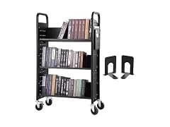 Book Cart, 330 lbs Library Cart, 31.1" x 15.2"