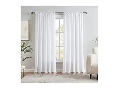 Melodieux White Curtain 2Pk, Choose Size