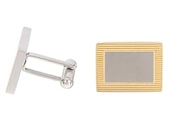 Blackjack Jewelry 18k Gold Plated Stainless Steel Rectangle Cufflinks