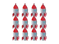 Rocket Ship Space Party Favor Treat Boxes - 12 Piece Pack 